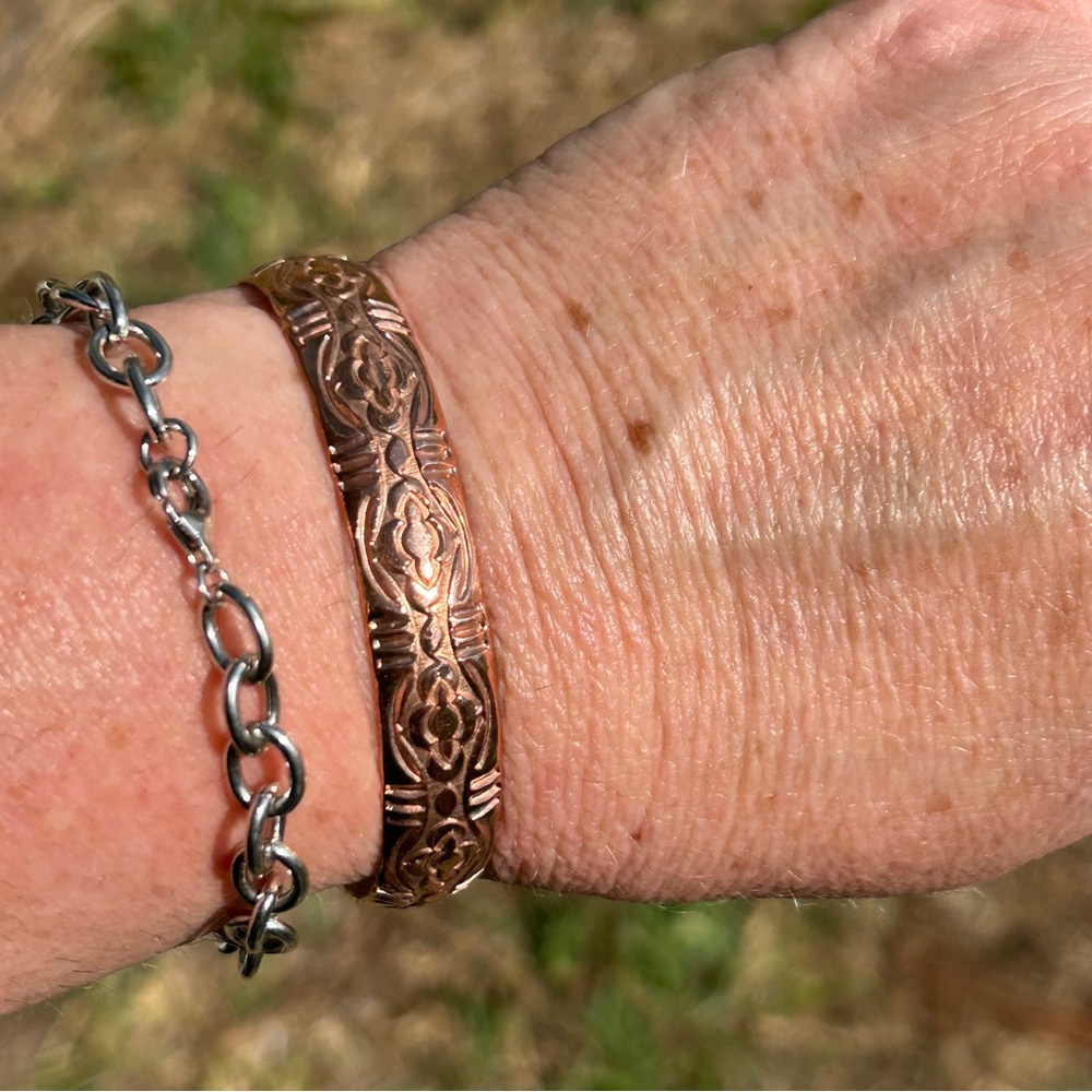 Navajo Hand Made Floral Copper Bracelet